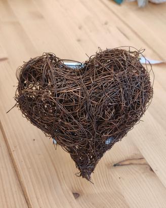 Base Cuore in Rami Intrecciati ghirlanda decorazio