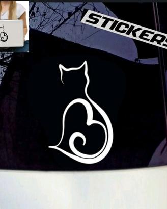 Adesivo Sticker Universale Cat Gatto Glitter