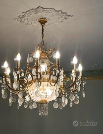 lampadario a gocce  anni 60 + 2 applique