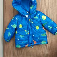 Giubbino blu 3 6 mesi con cappuccio a fantasia spa