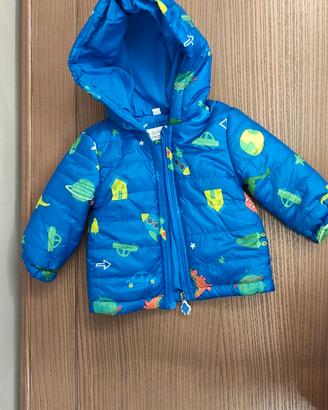 Giubbino blu 3 6 mesi con cappuccio a fantasia spa