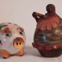 Scultura Chulucanas - Perù  e maialino salvadanaio