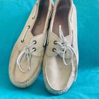 Scarpe donna da barca in pelle