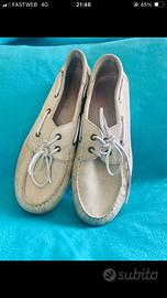 Scarpe donna da barca in pelle