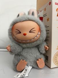 Labubu have a seat -pop mart-original-grey plush