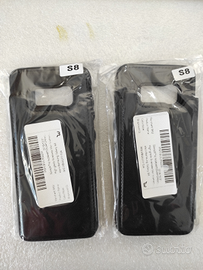 Cover in finta pelle+vetro per Samsung S8