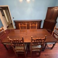 Arredo sala vintage in noce massello fine anni '70