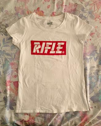 T-shirt manica cote Rifle donna M bianca