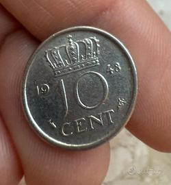 Moneta 10 Cent 1948 Paesi Bassi