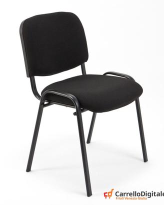 Sedia Imbottita Impilabile in Tessuto NERO