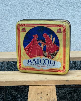 Scatola di latta vintage Baicoli Colussi veneziani