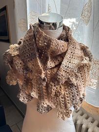 Sciarpa baktus lana acrilico crochet