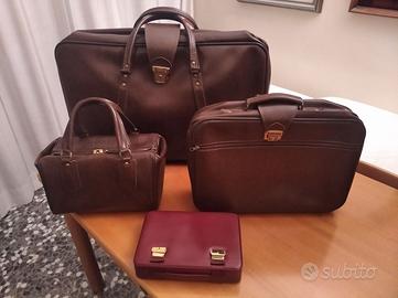 Valigie borse set viaggio vintage pelle/similpelle