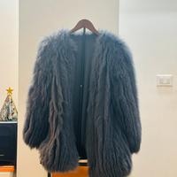 Giacca in vera pelliccia di volpe grigia