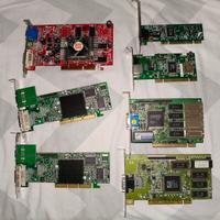 componenti old schede video AGP e PCI e di rete
