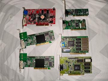 componenti old schede video AGP e PCI e di rete