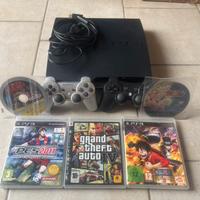 Playstation 3 slim con 2 controller e 5 giochi