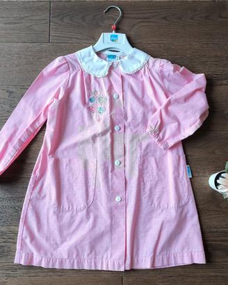 Grembiule scuola materna rosa e bianco a quadretti