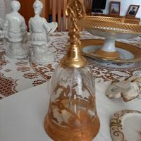 Campana in vetro con fregi dorati