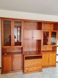 Parete attrezzata in VERO Ciliegio Massello