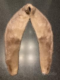 Collo visone vintage grigio sfumato per cappotto