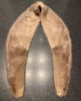 Collo visone vintage grigio sfumato per cappotto