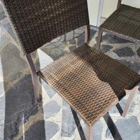 Tavolo in vetro da esterno con 4 sedie 