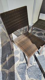 Tavolo in vetro da esterno con 4 sedie 