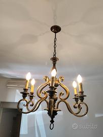 Lampadario classico 6luci stile fiammingo/rustico 