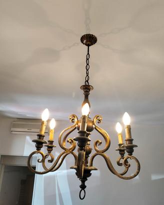 Lampadario classico 6luci stile fiammingo/rustico 