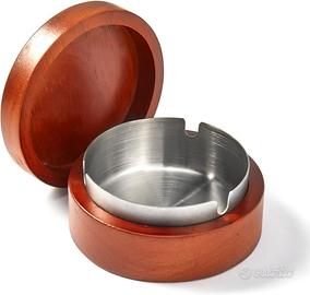 Posacenere In Acciaio Inox e Legno per esterni