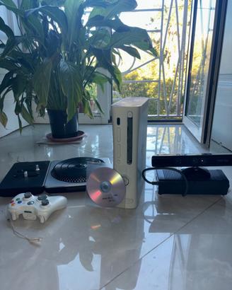 Xbox 360 completa+joystick wireless+kinect+dj hero