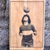 Diego Maradona stampa su legno 19x28