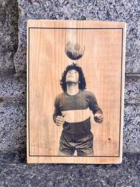 Diego Maradona stampa su legno 19x28