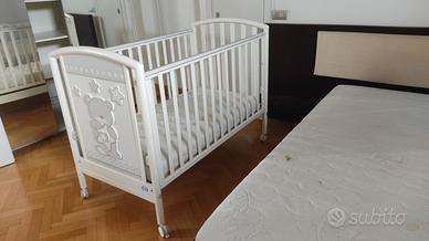Lettino Culla PALI Birba Bianco con Materasso 