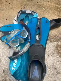 Set di 2 sacche con  pinne , maschera e boccaglio