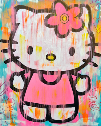 Dillon Boy vs Hello Kitty dipinto a mano originale