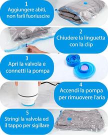 10 Sacchetti Sottovuoto + Pompa Elettrica NUOVI