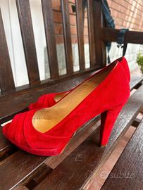 Scarpe da donna N° 38 in nabook rosso con plateux
