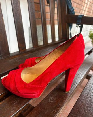 Scarpe da donna N° 38 in nabook rosso con plateux