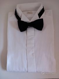 Camicia bianca da smoking 40 e papillon nero 