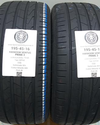 2 GOMME 195 45 16 HANKOOK A75185