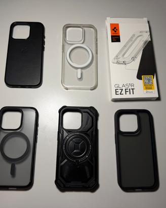 Iphone 15 pro 5 cover due originali apple + vetro