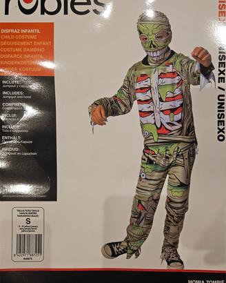vestito halloween mummia zombie bambino 3/4 anni
