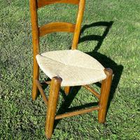 Sedia legno per bambini in paglia