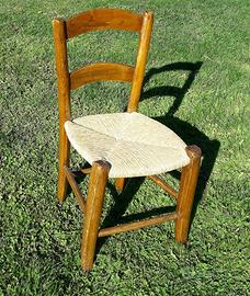 Sedia legno per bambini in paglia