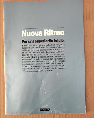 Depliant originale FIAT Ritmo pubblicità anni 80