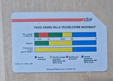 Scheda telefonica Fasce Orarie nr.60 rara