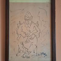 SCHIZZO DI OTTORINO GAROSIO CON FIRMA AUTENTICA