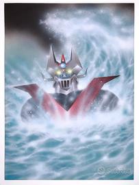 GRANDE MAZINGA disegno ad aerografo
